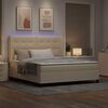 vidaXL Cama Box Spring LED com colch&atilde;o Creme 180 x 200 cm tecido