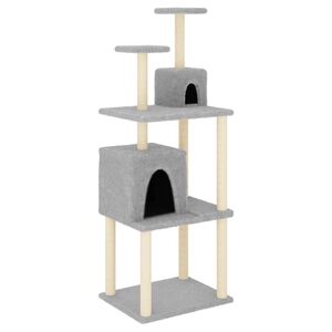vidaXL &Aacute;rvore p/ gatos c/ postes arranhadores sisal 167 cm cinza-claro