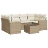 vidaXL 7 pcs conjunto de sof&aacute;s p/ jardim com almofad&otilde;es vime PE bege