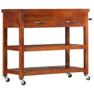 vidaXL Carrinho de cozinha 100x48x89 cm madeira de ac&aacute;cia maci&ccedil;a