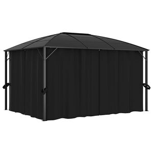vidaXL Gazebo com cortinas 400x300x265 cm antracite