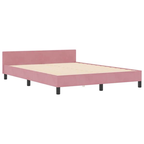 vidaXL Cama Box com cabeceira Rosa 140 x 200 cm Veludo