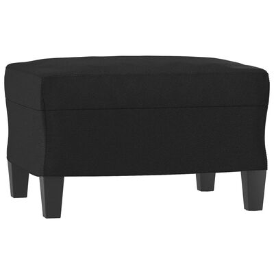 vidaXL 3 pcs conjunto de sofás com almofadas couro artificial preto