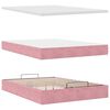 vidaXL Estrutura de cama otomana com colch&atilde;o 140x190 cm veludo rosa