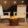vidaXL Fire Pit Castanho 40 x 40 x 35 cm A&ccedil;o resistente &agrave;s intemp&eacute;ries