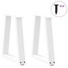 vidaXL P&eacute;s para mesa de centro em V 2 pe&ccedil;as Branco 38x(42-43,3) cm A&ccedil;o