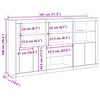 vidaXL Aparador LED Madeira antiga 181,5 x 37 x 100 cm