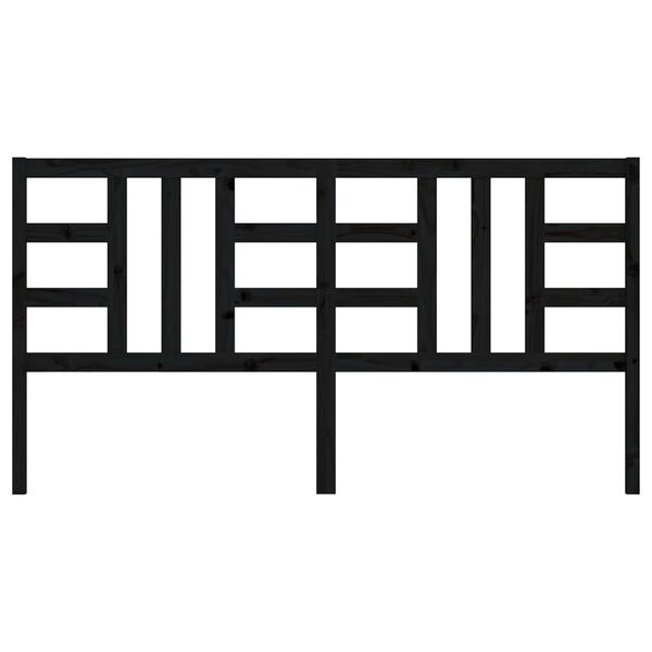 vidaXL Cabeceira de cama 206x4x100 cm pinho maci&ccedil;o preto