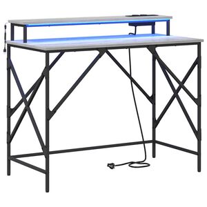 vidaXL Mesa Cinza Sonoma 100 x 50 x 86,5 cm Derivados de Madeira