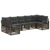 vidaXL Conjunto de Sof&aacute; de Jardim 7 unid. 7-N&uacute;mero de lugares Cinzento