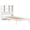 vidaXL Cama com estante sem colch&atilde;o 90x190 cm pinho maci&ccedil;o branco
