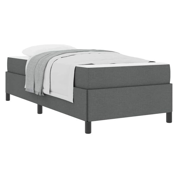vidaXL Cama Box Cinza Escuro 90 x 190 cm tecido