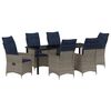 vidaXL Conjunto de Mesa e Cadeiras 7 pcs Cinzeto Rattan de PE