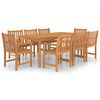vidaXL Conjunto de jantar de jardim de 9 pe&ccedil;as 200x100 cm madeira de teca maci&ccedil;a