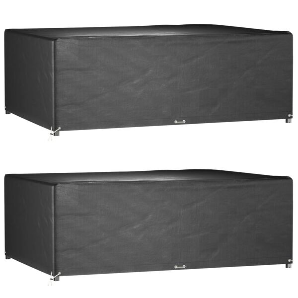 vidaXL Capas m&oacute;veis de jardim 2 pcs 12 ilh&oacute;s 230x165x80 cm retangular