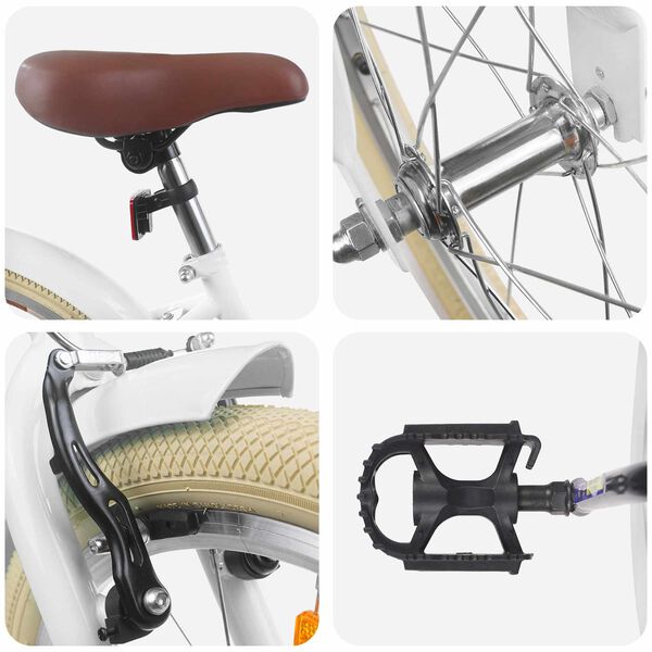 vidaXL Bicicleta Infantil 18 Polegadas para 5-7 anos Branco