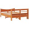 vidaXL Estrutura cama c/ cabeceira 140x190cm pinho maci&ccedil;o castanho-mel