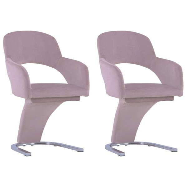 vidaXL Cadeiras de jantar 2 pcs veludo rosa