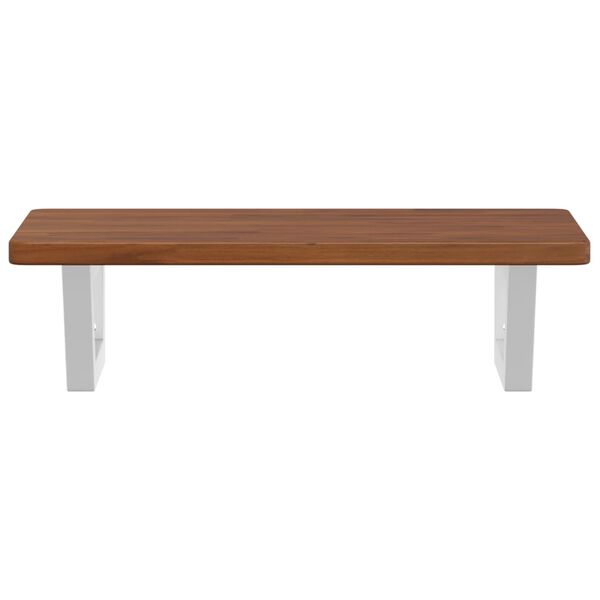 vidaXL Prateleira de parede p/ lavatório aço/madeira carvalho maciça