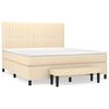 vidaXL Cama com molas/colch&atilde;o 180x200 cm tecido cor creme