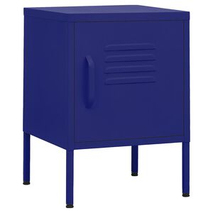 vidaXL Mesa de cabeceira 35x35x51 cm a&ccedil;o azul-marinho