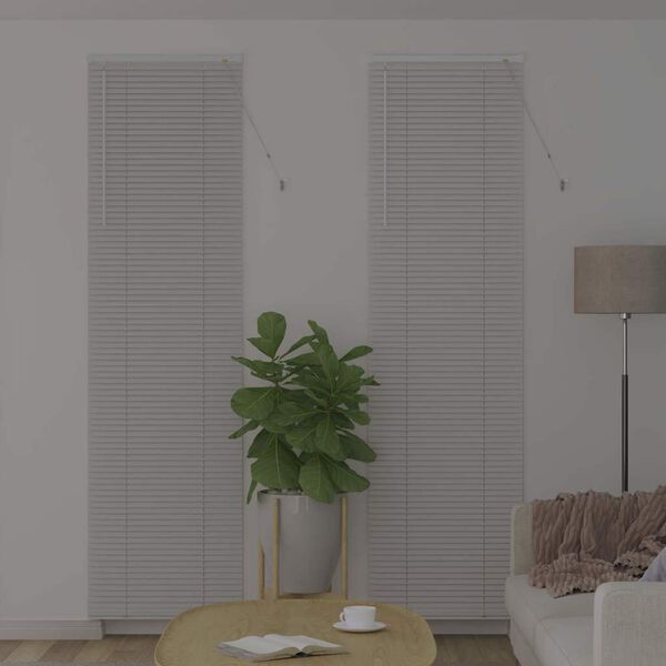 vidaXL Persiana de Janela com cortinas Manual Branco Alumínio