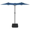 vidaXL Guarda-sol de jardim com cabeça dupla 316x145 cm azul-ciano