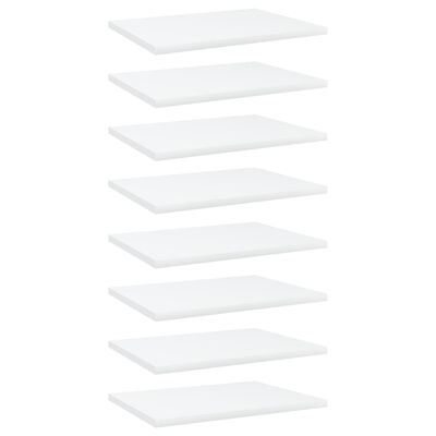 vidaXL Prateleiras para estante 8 pcs 40x30x1,5cm contraplacado branco