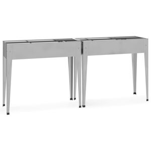 vidaXL Vasos/floreiras de jardim 2 pcs a&ccedil;o galvanizado