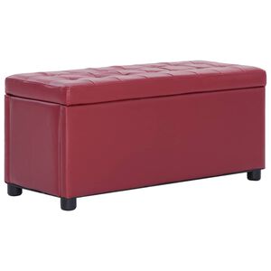vidaXL Banco de arruma&ccedil;&atilde;o 87,5 cm couro artificial vermelho tinto