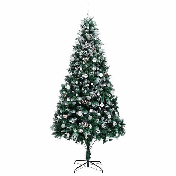 vidaXL &Aacute;rvore de Natal Artificial Verde 240 cm PVC, A&ccedil;o e Pl&aacute;stico