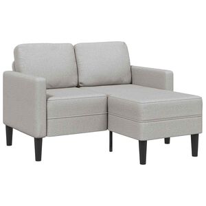 vidaXL Sof&aacute; 2 lugares com Chaise em L 125 cm tecido cinzento nublado