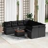 vidaXL Conjunto de Sof&aacute; de Jardim 9 pcs Preto vime PE