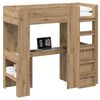 vidaXL Estrutura de Cama Loft com Mesa Carvalho Artesanal 75 x 190 cm