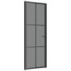 vidaXL Porta interior 76x201,5 cm vidro ESG e alum&iacute;nio preto