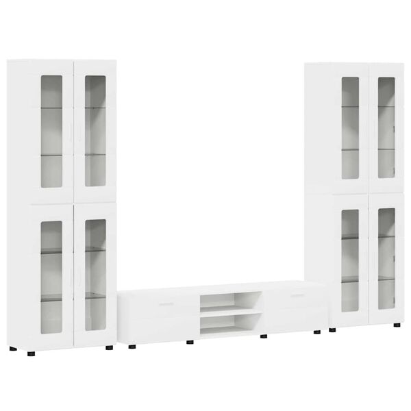 vidaXL Conjunto de m&oacute;vel de TV FLORIN Branco Madeira processada