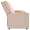 vidaXL Sof&aacute; reclin&aacute;vel 4 lugares c/ suporte copos tecido cor creme