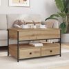 vidaXL Mesa de centro com gaveta Carvalho Artesanal 85 x 50 x 50 cm