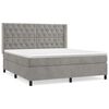 vidaXL Cama com molas/colch&atilde;o 160x200 cm veludo cinzento-claro