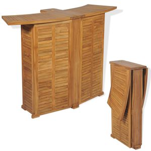 vidaXL Mesa de bar dobr&aacute;vel 155x53x105 cm madeira teca maci&ccedil;a
