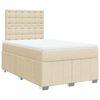 vidaXL Cama boxspring com colch&atilde;o 120x190 cm tecido cor creme