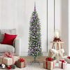 vidaXL &Aacute;rvore Slim de Natal Artificial Verde e Branco 150 cm