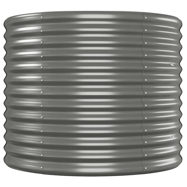 vidaXL Canteiro elevado jardim 620x80x68cm aço revestido a pó cinzento
