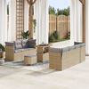 vidaXL Conjunto de Sof&aacute; de Jardim Manual 10 pcs bege e cinzento claro