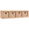 vidaXL Prateleira de parede com cestos 62x18x16 cm nogueira maci&ccedil;a