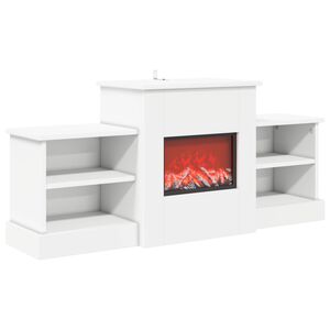 vidaXL Lareira el&eacute;trica Branco 110 x 30 x 50 cm Derivados de madeira