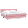 vidaXL Cama com molas colch&otilde;es 200x210 cm veludo rosa