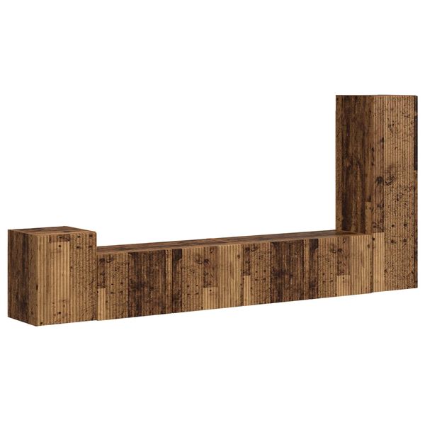 vidaXL Conjunto de m&oacute;vel de TV 3 pcs Madeira antiga Madeira processada