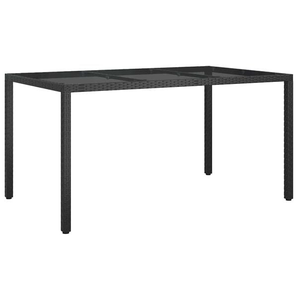 vidaXL Mesa de Jantar para Jardim Preto 150 x 90 x 75 cm