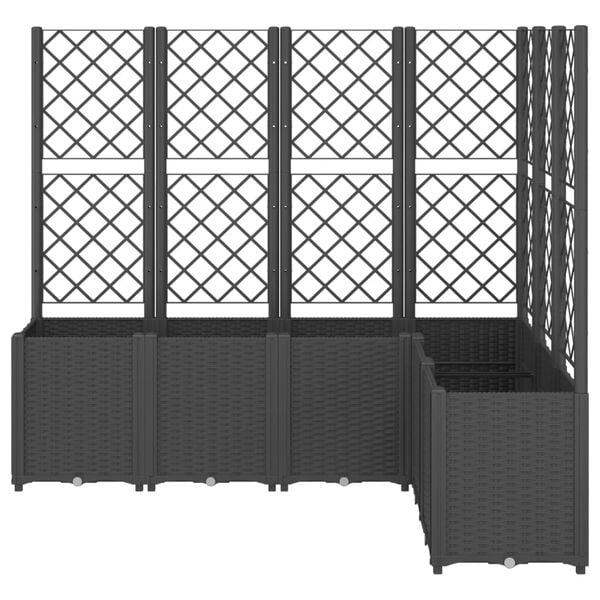 vidaXL Vaso/floreira de jardim c/ treli&ccedil;a 160x120x140 cm PP preto
